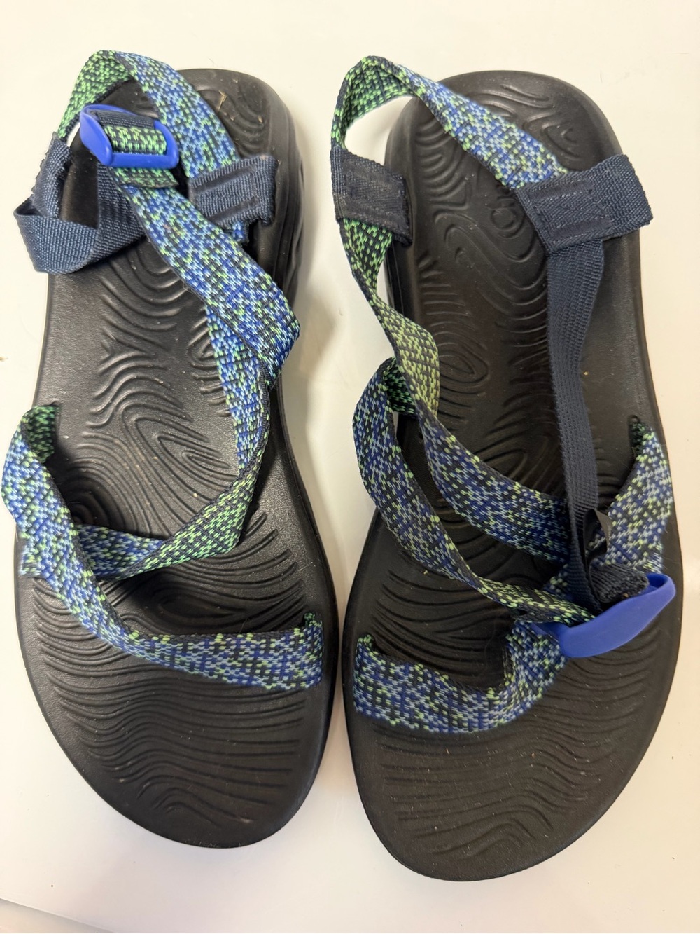 Women's Blue-Green Strappy Swim Sandals